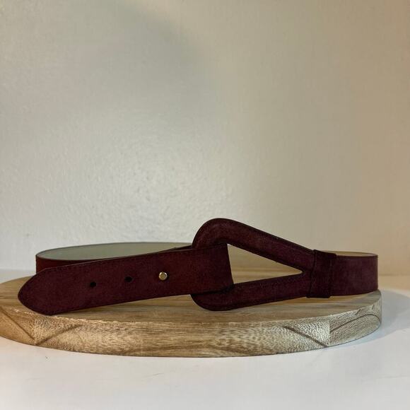 Coldwater Creek Maroon Genuine Suede Leather Wrap Belt Size Large - Picture 1 of 12